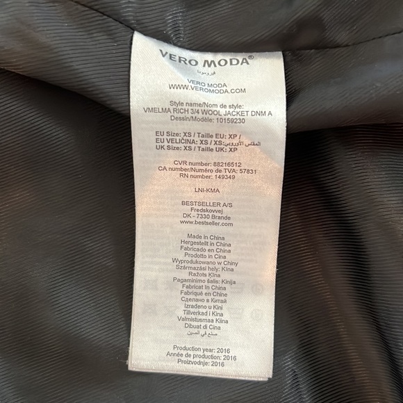 ASOS Vero Moda Long Line Wool Bomber Size XS - Picture 8 of 8